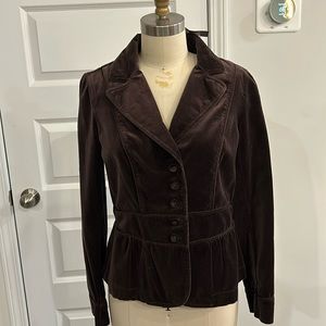 Ann Taylor Loft 6P Brown Velvet Jacket NWT